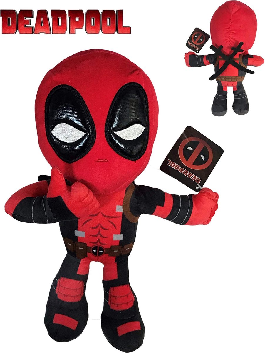 Deadpool Duim Omhoog Pluche Knuffel 35 cm | Dead pool Plush |Once Upon A Deadpool Movie | Originele Marvel Deadpool Knuffel 35cm